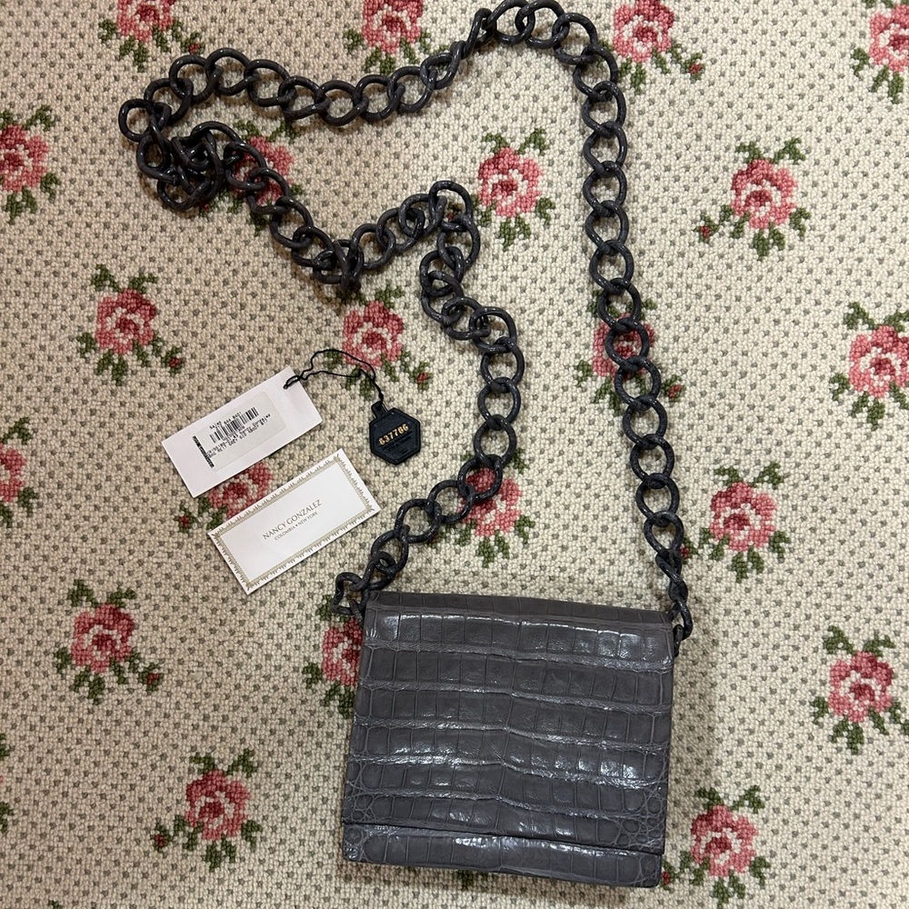 Nancy Gonzalez Gray Crocodile Bag NWT